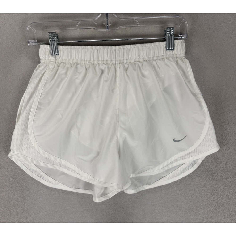 Nike Women's Sz Small‎ White Swear-Wicking Dri-FIT Technology Mesh Panels Shorts